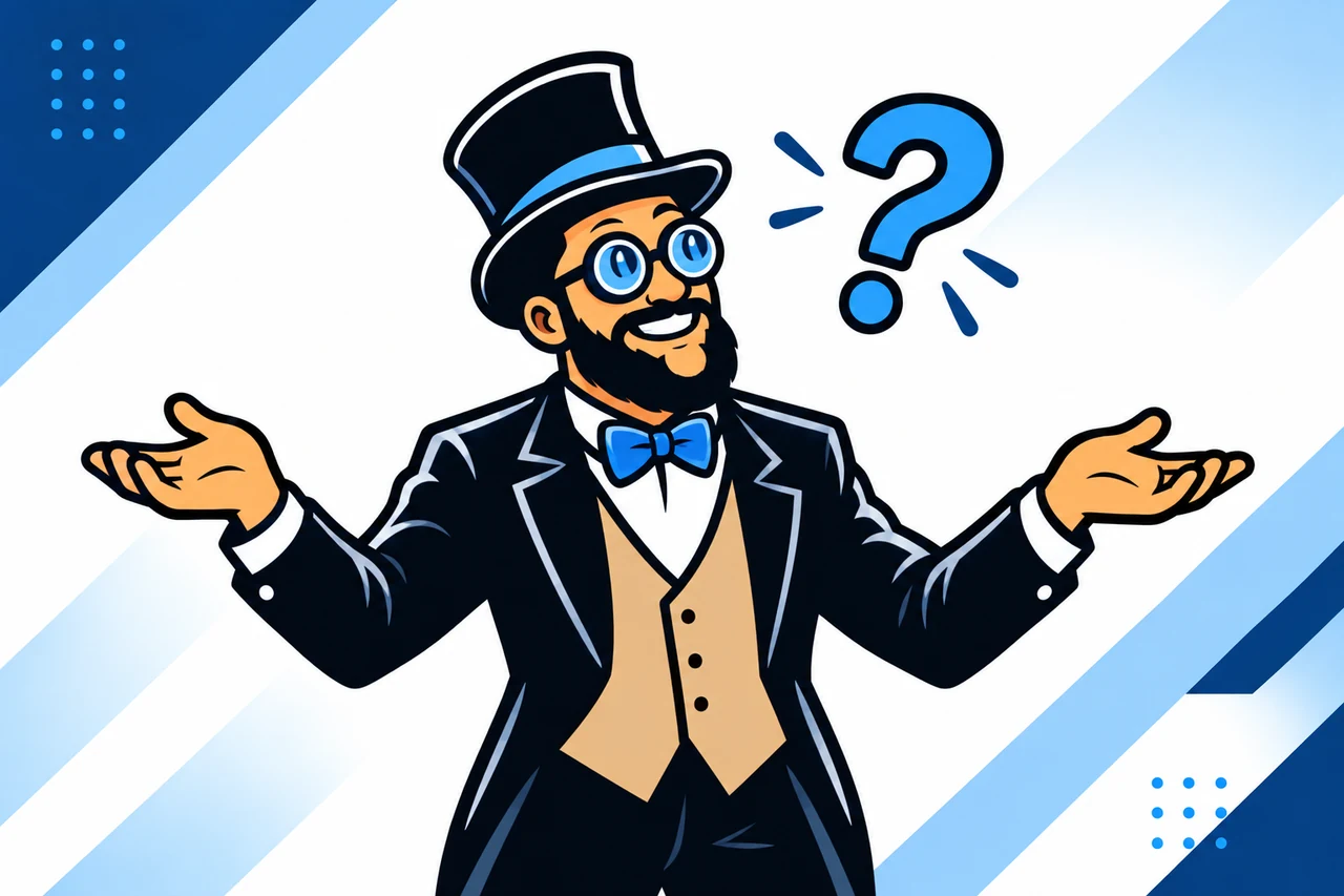 The Tech Tamer shrugging with a question mark—start with a conversation about what’s going on